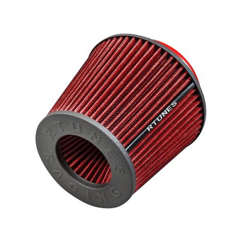 Rtunes Racing RED 2.5"-4" 63.5-102 mm Inlet Cold Air Intake Cone Replacement Performance Washable Clamp-On Dry Air Filter