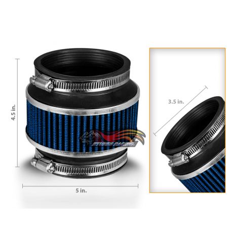 BLUE - 3.5" Inches 89mm Cold Air Intake Bypass Valve Filter