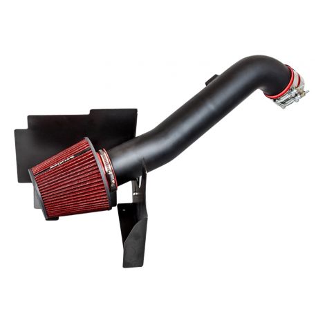 RTUNES RACING BLACK PIPE HEAT SHIELD COLD AIR INTAKE + FILTER Compatible For 01-04 Chevy Silverado 2500/3500 6.6L Diesel Fit for LB7 Engine only