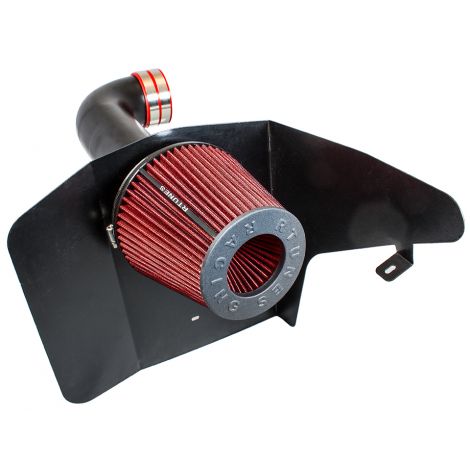 RTUNES RACING BLACK PIPE HEAT SHIELD COLD AIR INTAKE + FILTER Compatible For 10-15 Chevy Camaro SS V8 6.2L