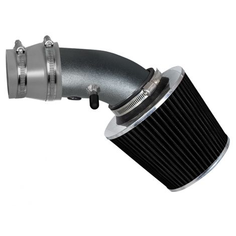 Rtunes Racing Short Ram Air Intake Kit + Filter Combo BLACK PIPE AND GREY Compatible For 90-97 TOYOTA COROLLA 1.8L