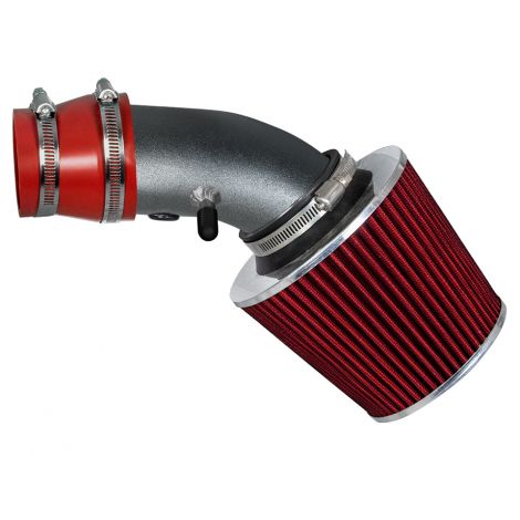 Rtunes Racing Short Ram Air Intake Kit + Filter Combo BLACK PIPE AND RED Compatible For 90-97 TOYOTA COROLLA 1.8L